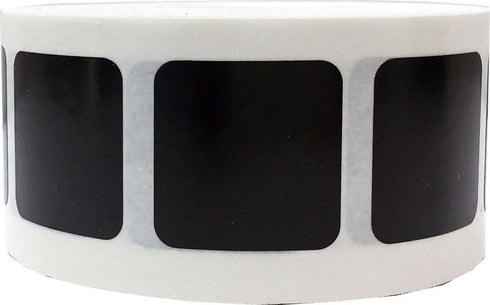 Black Square Color Coding Labels, 1 Inch Semi-Gloss Adhesive Stickers, 500 Labels Per Roll for Inventory Management and
