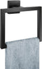 Matte Black Square Hand Towel Holder, Bathroom Towel Ring, SUS 304 Stainless Steel Wall-Mounted Accessories