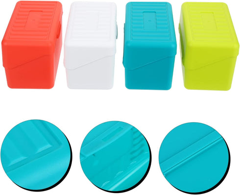 Tofficu 4pcs Index Card File Box File Holder Flash Container Notecard Organizers Plastic File Folder Plastic Organizer Box Plastic File Box Case for Recipes Index Card Holder 3x5 Desktop by Tofficu