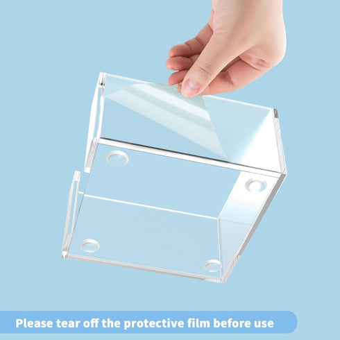 Clear Acrylic Sticky Note Holder - Notepad Holder for 3" x 3" Sticky Note Storage, Classroom and Office Organizer
