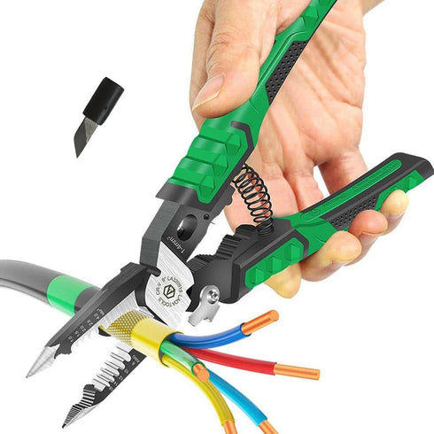 LAOA Needle Nose Pliers, 9-in-1 Electrician Wire Stripper Tool for Clamping, Tightening, Cutting Cables