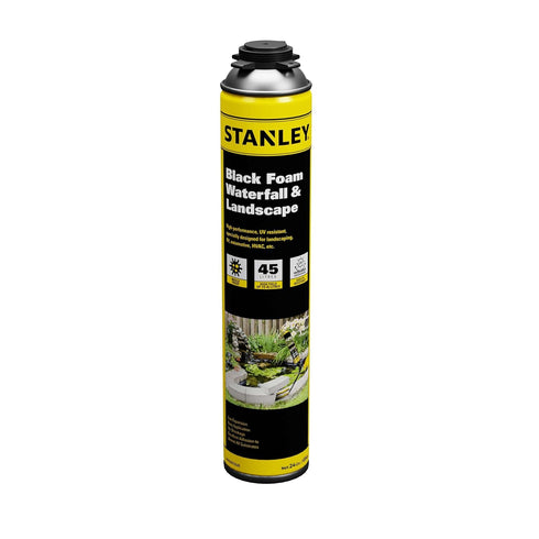 STANLEY Black Spray Foam Sealant - 1 Pack, 24 Oz, UV Resistant Waterfall Foam for Landscaping, Gun Use NOT Included