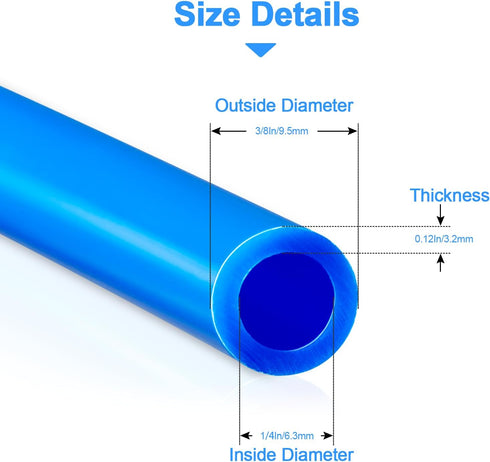 3/8" O.D.RO Water Tubing,15FT Food Grade PE Water Line+12Pcs 3/8" Quick Connect Fittings for RO Reverse Osmosis Water Purifier Filter System(Plastic Tubing+Ball Valve+T+Y+L+I+1/4"-3/8" fitting+Cutter)