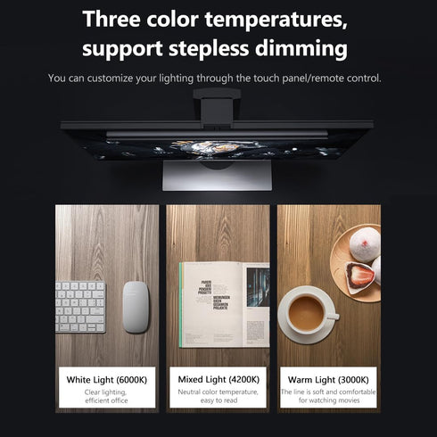 Dimming Monitor Light Bar, Touch E-Reading Monitor Light Lamp, No Screen Glare Stepless USB LED Hanging Light for Work