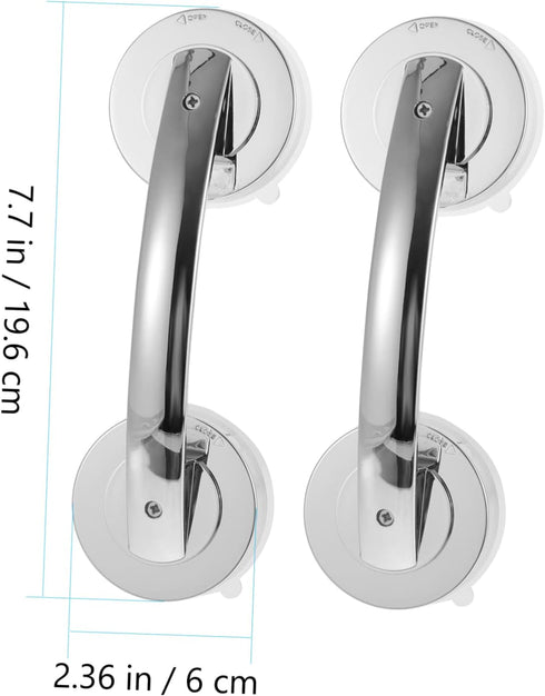 Set 2 of Portable Suction Grab Bars - Durable Bathroom Door Handles