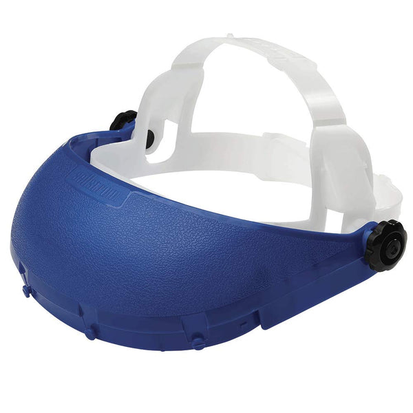 Sellstrom S39000 Single Crown Safety Face Shield with Pin Lock Headgear, Plastic, Blue (Window Not Included)