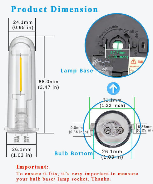 Bulbs 3V Bulbs IP65 2 Pack Solar Light Replacement Light Parts Outdoor, Low Voltage for Solar Pathway Garden Landscape
