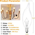 Tiqian 12-Pack B10 E12 Bulbs, 60W, 480 2700K Dimmable Bulbs Clear CTC Base Decorative Candle Light Lumens, Warm White