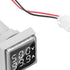 LED Display Voltmeter, 22mm Dual Display Panel Ammeter for AC 0-100A 60-500V Meter Indicator (White)