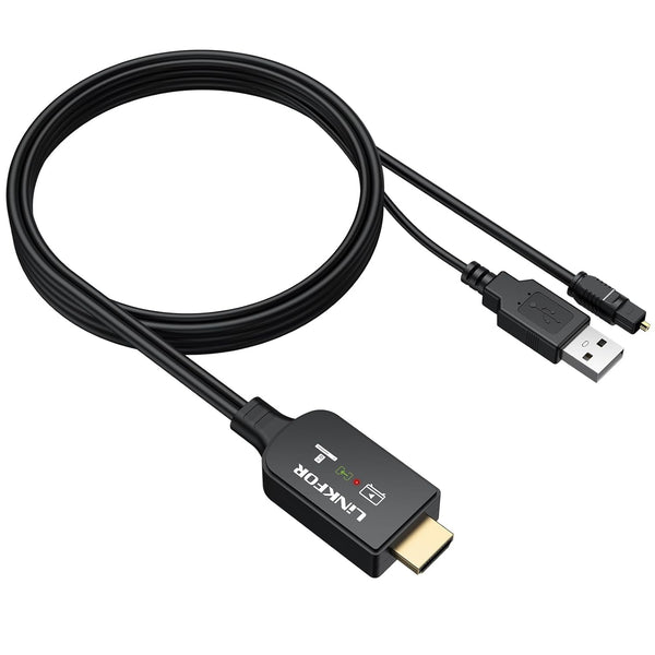 LiNKFOR eARC/ARC to Optical Audio Extractor Cable (1.5M/5ft), All-in-One HDMI ARC to