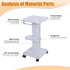 cdar Tray,3-Tier 4 70cm 35x38cm Salon Salon Rolling Cart Beauty Trolley with Silent Wheels & Brakes - ABS Beauty