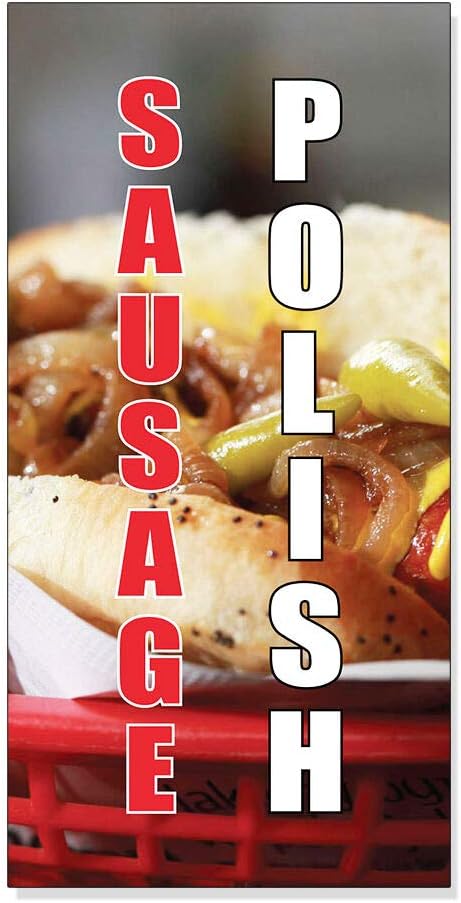 JHall Graphics Polish Sausage Restaurant Food Bar Decal Sticker Retail Store Sign 8"