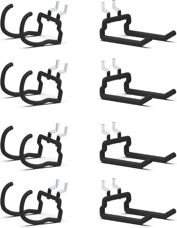 HUHOLE Pegboard Drill Holder, 8 Pack Heavy Duty Utility Hooks for Power Tools, Fit for 1/4" Pegboard