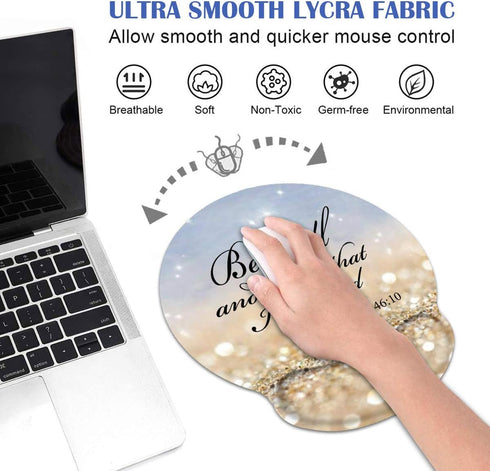 Ergonomic Mouse Pad Wrist Support and Coasters Set – Gaming Mouse Pad with Non-Slip PU Base for Home Office