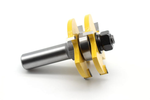 TMAX 2 pc Tongue and Groove Set, Router Bit Set, Wood Door Flooring 3 Teeth Adjustable, 1/2 Inch Shank Woodworking Tool