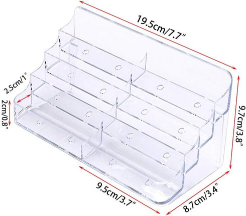 Hipiwe 2pcs 8 Pockets Acrylic Business Card Holder Stand - Clear Desktop Countertop Acrylic Index Card Filling Display
