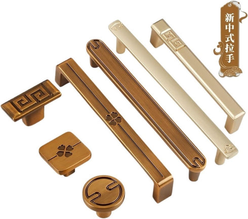 DLAHPJPT Handle(2619 96mm) Antique Kitchen Furniture Cabinet Drawer Pull Gold Zinc Alloy Vintage Wardrobe Drawer