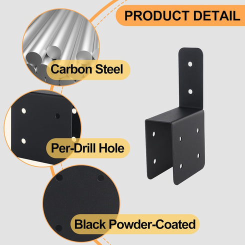 4 Pcs Joist Anchor Connector for 2"x 4" Post, Roof Tie Header Hanger for Outdoor House Carport Shed