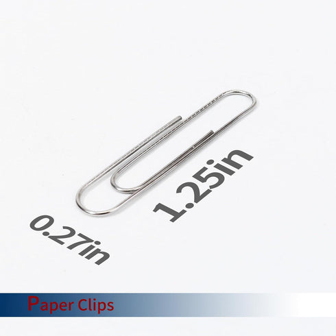 Paper Clips, 1000 Medium Paper Clips (10 Boxes of 100 Each), Paper Clips for Office School, 1.25IN Silver Paper Clip Standard Size by Qimailer