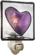 128 J Devlin Glass Art Vintage Heart Purple Stained Glass Night Light, Plug in nightlight for Baby Girl's