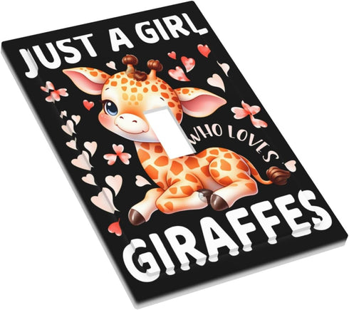 Sturin 1 3X5 Just a Girl Who Loves Giraffes Wall Plate Light Switch Cover Gang Single Toggle Toggle Switch Art Plates