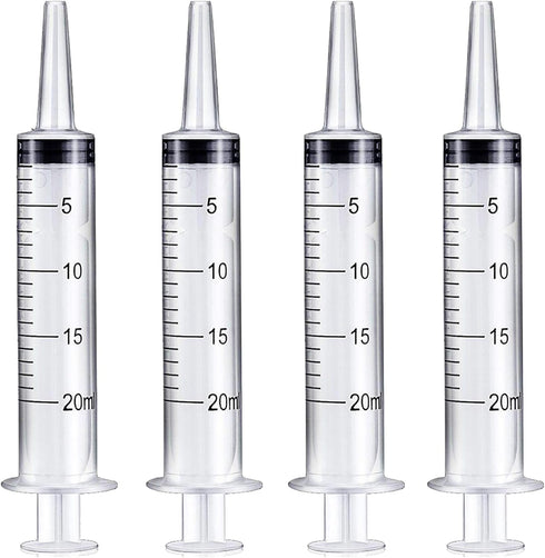 20ml Plastic Syringe Without Needle for Liquid - Measuring Syringes with Caps, Sterile Packaging, Pet Medicine Small