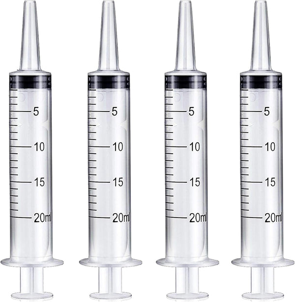 20ml Plastic Syringe Without Needle for Liquid - Measuring Syringes with Caps, Sterile Packaging, Pet Medicine Small