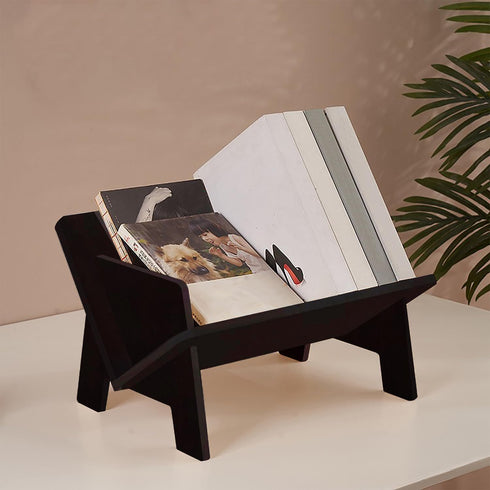 Fox Claw 13.6") Wood Bookcase in Living Room/Home/Office, Desktop Book Shelf Organizer Bookshelves Storage Rack