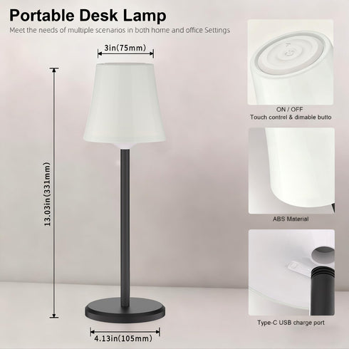 Dimmable 3 (1, Unique New Wireless Wine Bottle Lamp Rechargeable Color&RGB LED Desk Lamp with Shade Touch Control