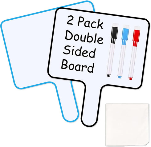 Marte Vanci Dry Erase Answer Paddles, Quick Response White Boards with Magnetic Markers, Double Sided Paddles