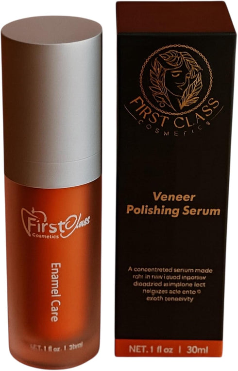 F1rst Class Cosmetics 1 oz Veneer Polishing Serum, Teeth Whitening and Stain Removal, fl