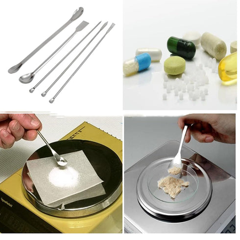1Set Stainless Steel Micro Lab Spatula Sampling Scoop - Laboratory Supplies Pack of 5