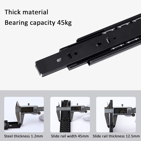 KDDEON 1 Runners,45kg (16in/400mm) Pair Home Drawer Slide with Soft/Self Closing,Silent Ball Bearing Full Extension