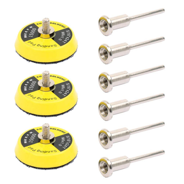 2 Inch Hook and Loop Sanding Pad - 9 Pack Replacement Backing Pad for Sanding Discs