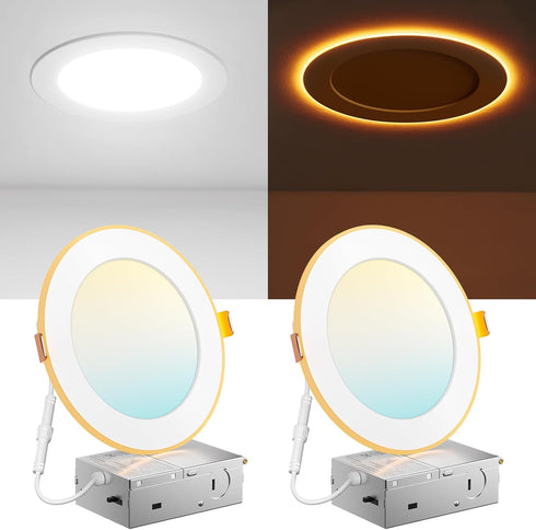 Amico 2 Pack 6 Inch 5CCT LED Recessed Ceiling Light with Night