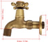 Wall Mounted Faucet, Vintage Solid Brass Single Cold Antique Lever Handle Water Tap for Kitchen Sink Laundry Utility