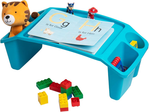 Mind Reader Kids Lap Desk, Set of 2 - Activity Tray for Drawing, Stackable, Portable, Plastic, Blue
