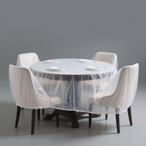 Aphila 3 3 (1XL 1L 1M) Pcs Disposable Furniture Dust Covers with Elastic, Plastic Dust Cover for Sofa Chair Dining