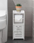 AOJEZOR Toilet Paper Holder Stand: Free Standing PVC Bathroom Cabinet - Small