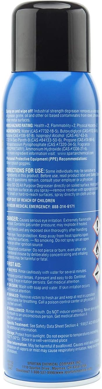 SD-20 1 LB 2-oz Spartan Multipurpose Degreaser Aerosol