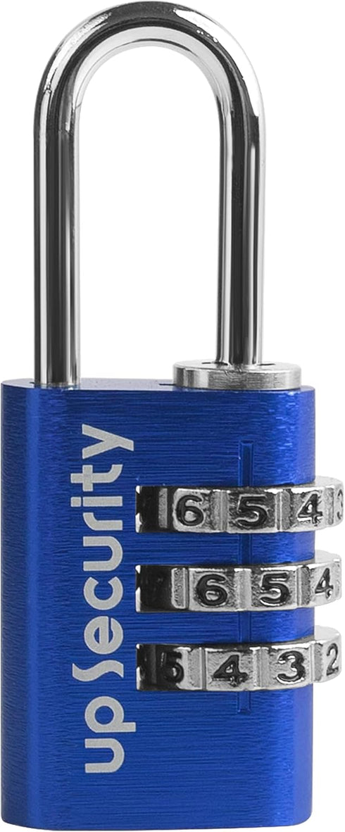 3 Digit Combination Lock, Small Padlock for Travel, Waterproof Resettable Padlock for Gym Locker, Luggage, Gate (Blue)