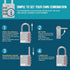XD35 3-Digit Combination Lock, Padlock for School, Gym, Locker, Toolbox, Outdoor Storage (2-Pack, Blue)