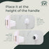 EVI Herrajes Doorstop for Wall Placement, 45 x 17 mm Stainless Steel White Lacquered with Rubber Included