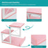 ELITEROO Aesthetic 3 Tier Desktop Shelf Organizer, Mini Wooden Bookshelf for Women Office Supplies, Pink