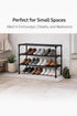 Generic 3-Tier Closet, Stackable Shoe Rack Organizer with Handle & Cleaning Brush, Adjustable Metal Shoe Shelf
