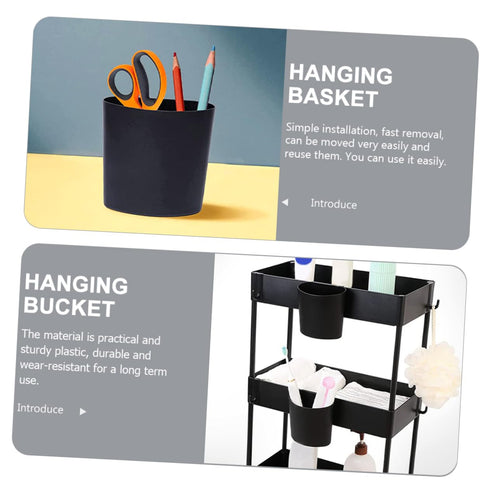 4pcs Set Portable Small Hanging Basket Storage Bin for Home Store Living Room Rolling Cart Accessories