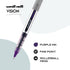 Vision Rollerball Pens Pack of 12, Violet Fine Point Pens with 0.7mm Medium Black Ink, Smooth Writing Bulk Office