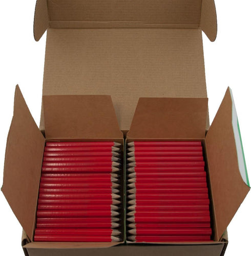 Half Pencils Sharpened Hex (No Eraser), Golf Pencils, Bulk Box of 288, Red