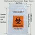 200pcs Biohazard Specimen Bags, 6x9.8in/15x25cm Ziplock Top with Outside Pocket Paperwork Pouch, Laboratory Sample Bag