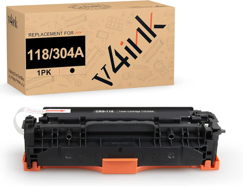 v4ink Remanufactured Toner Cartridge Replacement for Canon 118 CRG118 HP 304A CC530A Black Toner Ink for Canon